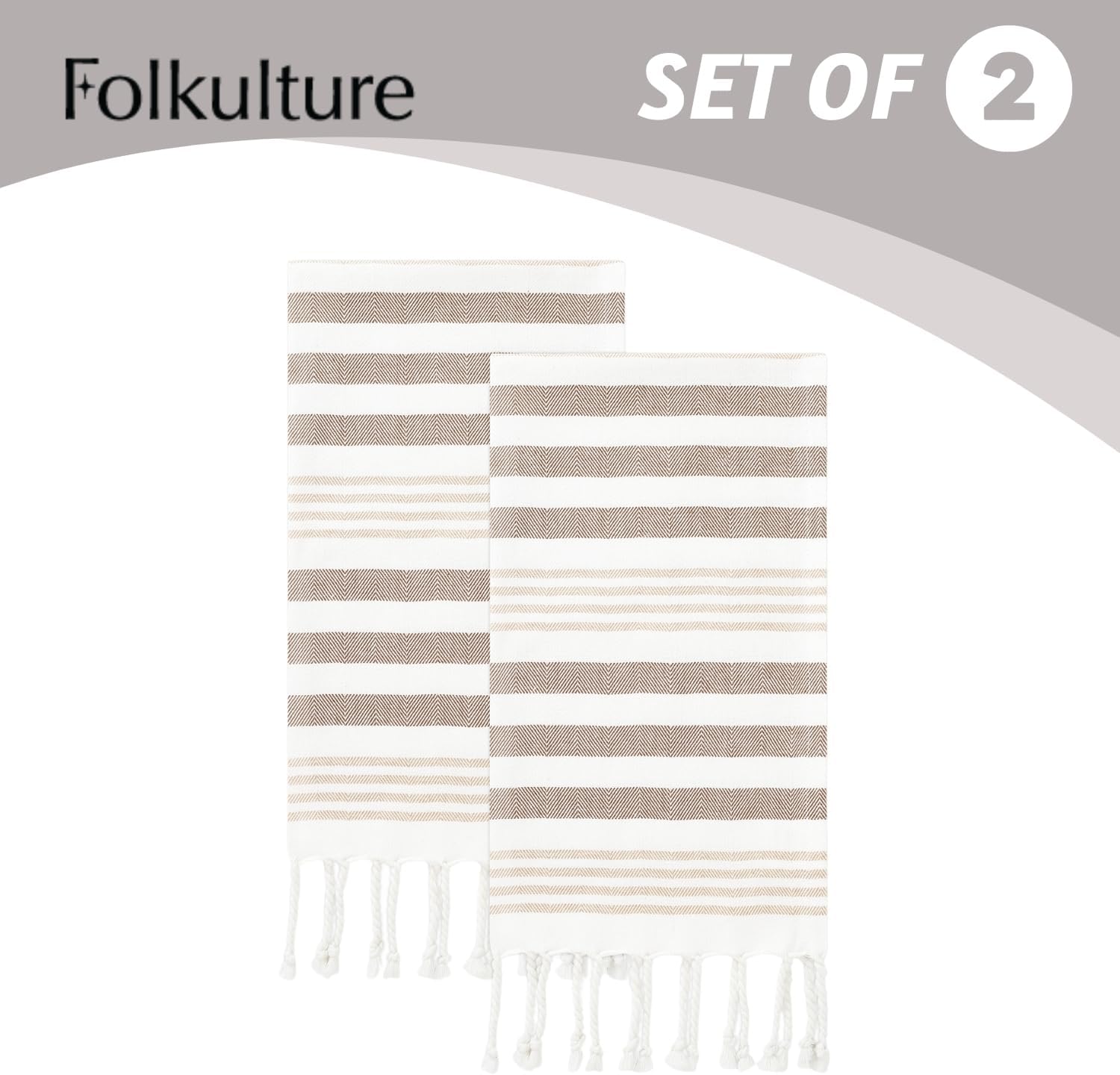 Folkulture Hand Towels for Bathroom | Set of 2 (16 x 30) Decorative Hand Towel with Hanging Loop | 100% Cotton Turkish Hand Towels Set | Boho Hand Towel Washable for Kitchen Decor - Image 6