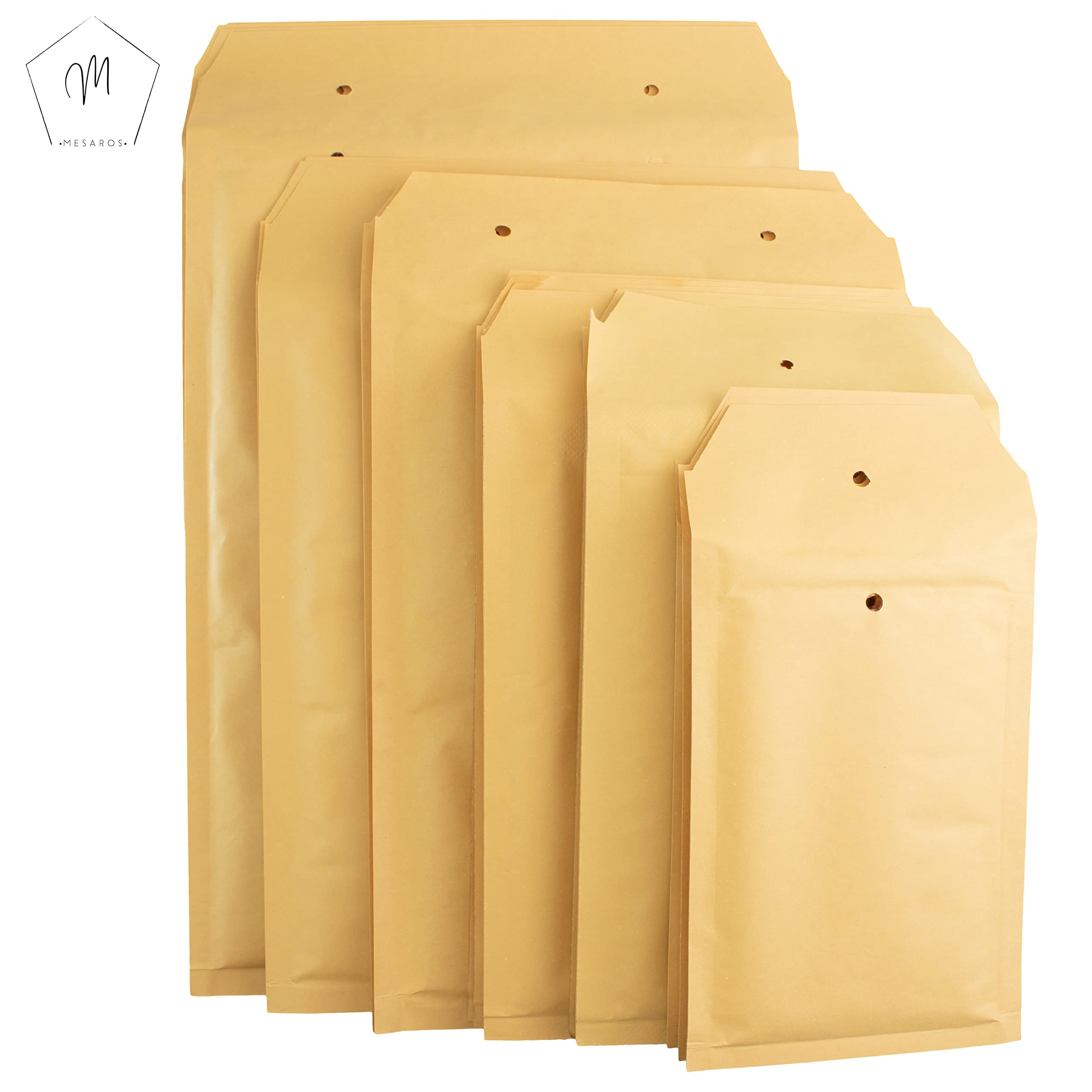 Luftpolstertaschen (braun) - 1/A - (120 mm x 175 mm) aus Kraftpapier (1000 Stück) | Verpackungsmaterial - Luftpolsterumschläge - Luftpolsterversandtaschen - Versandtaschen von MESAROS®