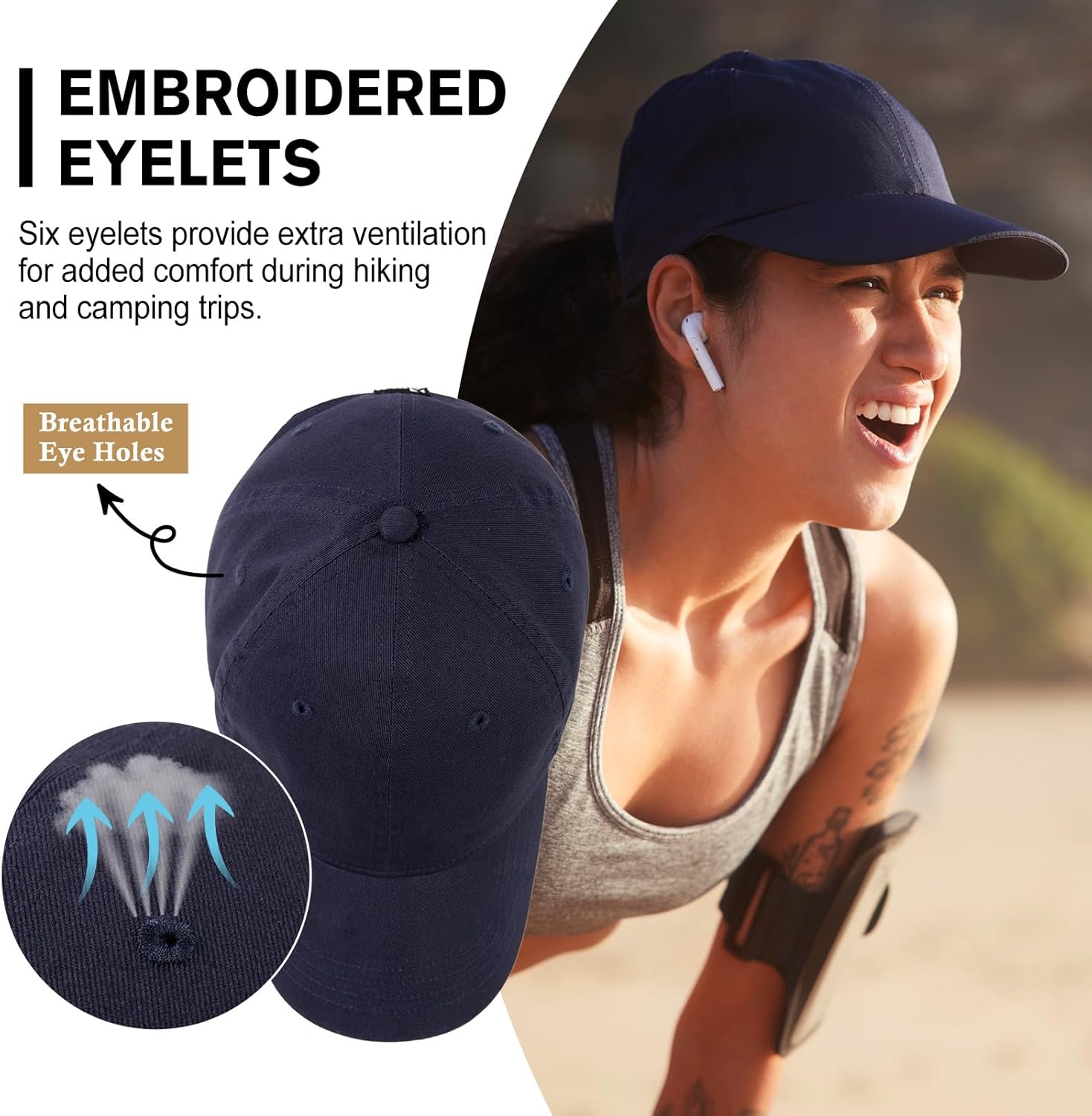 TOP-EX Unstructured 100% Organic Cotton Oversized XL XXL Cooling UPF50+ Baseball Caps Big Head - Image 8