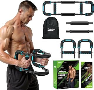 Vanlgs Twister Arm Trainer: 5-Level Adjustable Chest Expander (40-130lb) with 27° Ergonomic Handles for Biceps, Triceps, Thighs - Portable Home Gym
