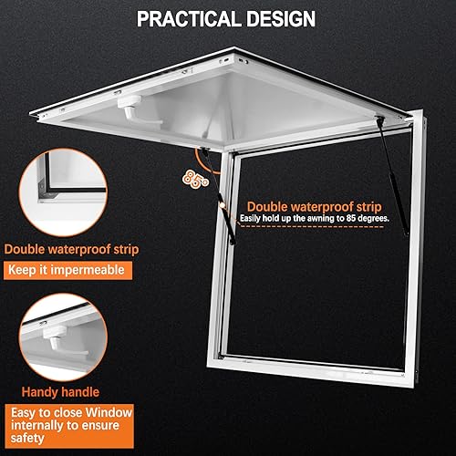 Miniatura 3 de Ventana de concesión para camiones de comida de 36 x 24 pulgadas, suministros y equipos de camiones de alimentos, ventana de camión de alimentos,