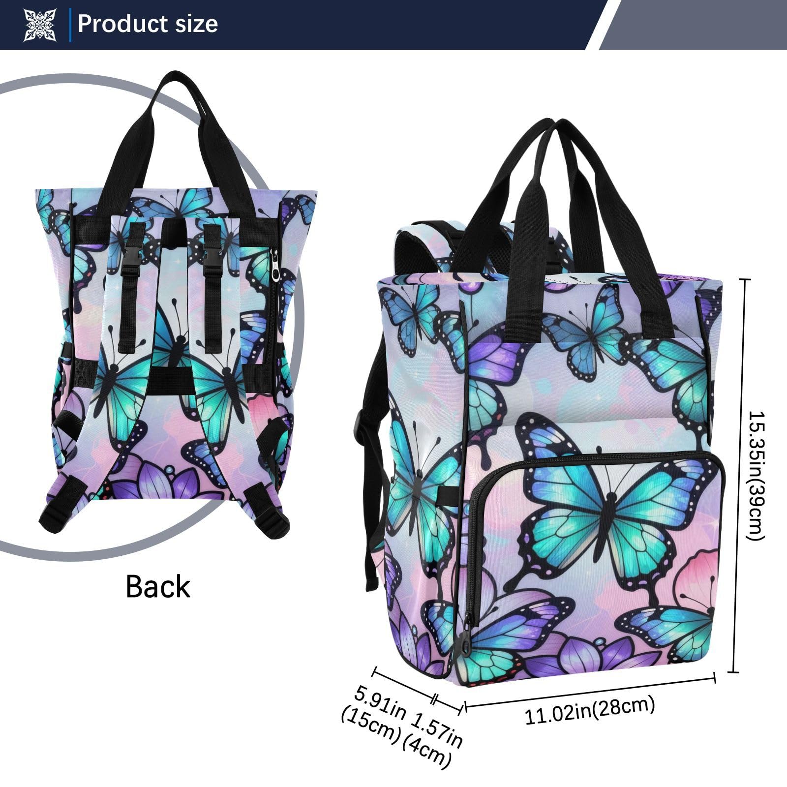 Baby Bags For Mama Butterflies - Vitrales morados