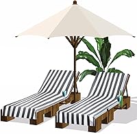 Vista 13 de Fumete Paquete de 2 Fundas para Sillas de Descanso 30 x 85 Pulgadas Toallas para Tumbonas de Piscina de Microfibra Toalla de Silla de Playa Portátil