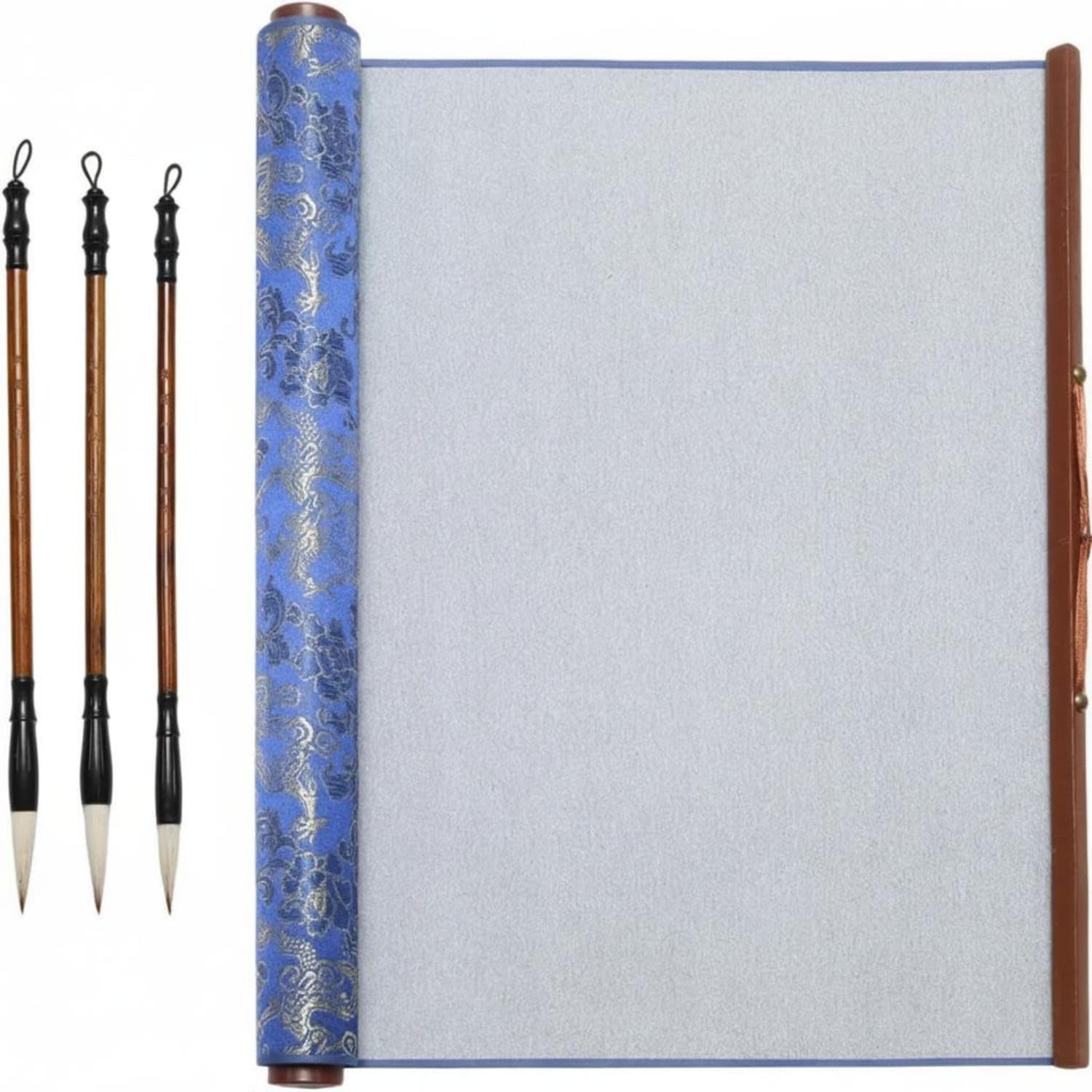 4 Pieces Quick-Drying Chinese Calligraphy Brush and Cloth Kit Characters Vanish Automatically Reusable Water Writing Scroll Mess-Messless Inkless Practice Set for Beginners, Kids, 1 Roll 3-image-38