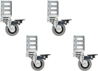 Vista 8 de Shepherd Hardware 8126E 1-7/8-Inch TPR Swivel Corner Casters with Top Brake, 4-Pack