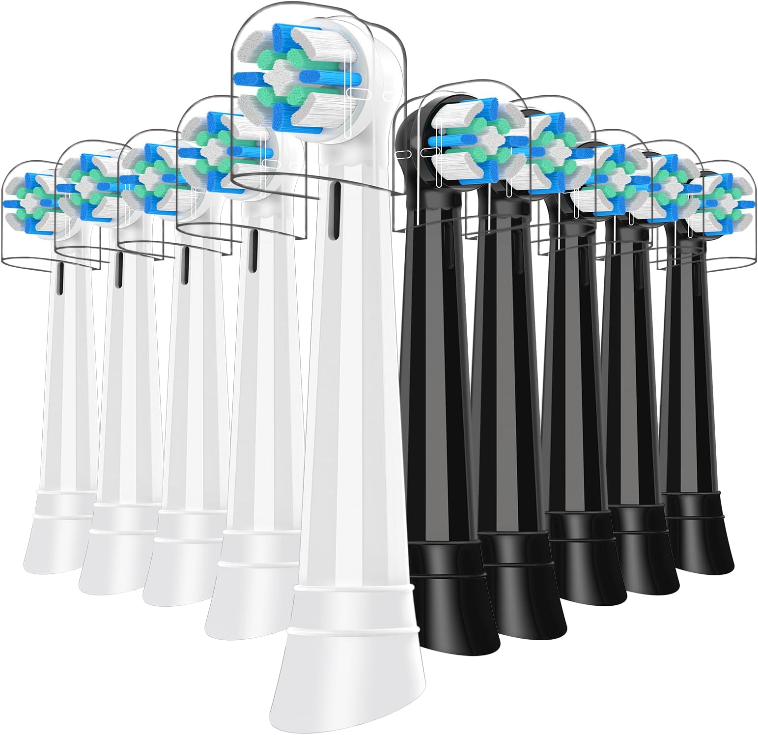 IO Replacement Heads Compatible with Oral B iO 2 3 4 5 6 7 8 9 10 Series Electric Toothbrush, Brush Heads Compatible with Oral B IO, Medium Bristles for Gum Care & Sensitive Teeth (10 Black/White)