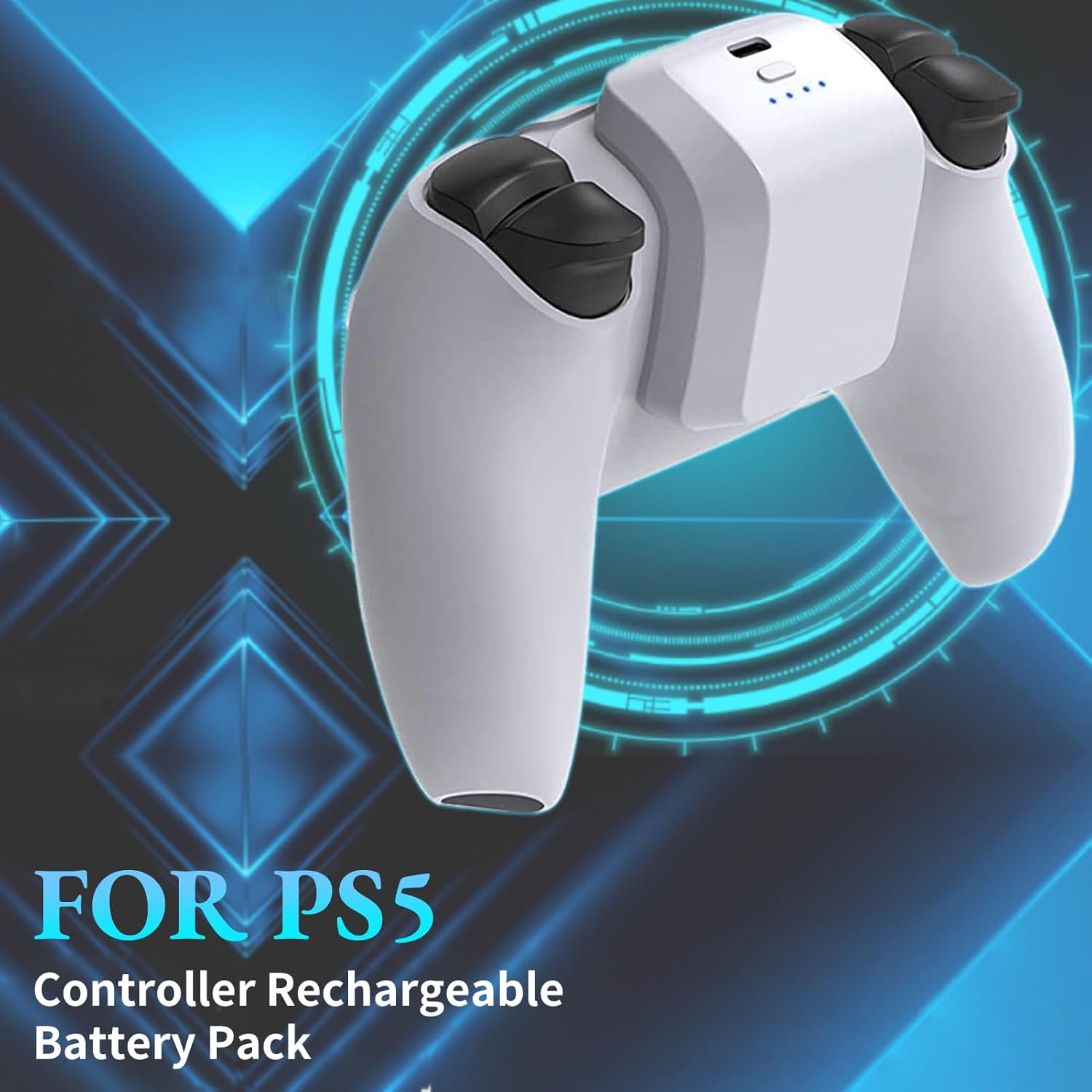 PS5 Controller Accessories Rechargeable Battery Pack, 1500mAh with LED Indicator, USB Type C Charger Cable, Fast Charging External Battery Pack for PS5