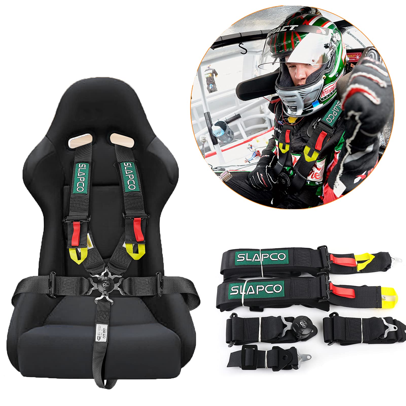 Buy DING.PAI 5 Point Racing Harness Seat Belt Market Bucket Seats