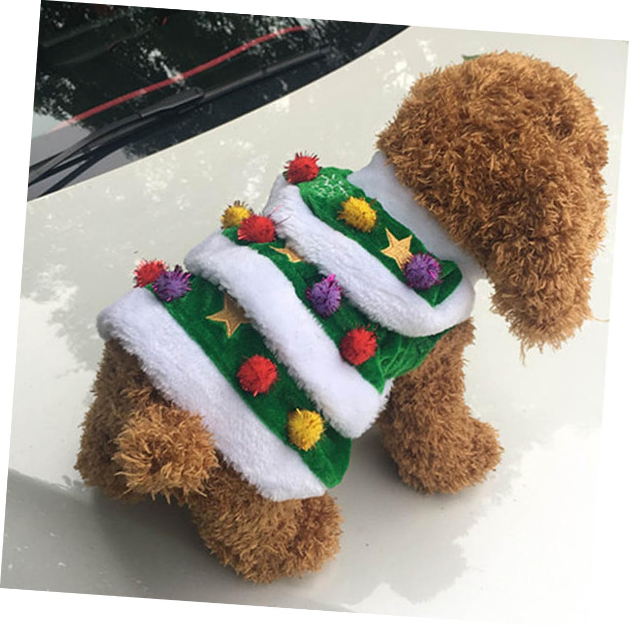 UPKOCH 2 Piezas Disfraz Navidad Perros Pequeños Ropa Perro Invierno Cálida Comodidad Vestido con Capucha Árbol Navidad Verde S Fiesta Mascotas