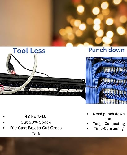 Miniatura 2 de R.J. Enterprises -HDPP-48-C6A (48 puertos- en una U)-Sin perforación-10G, alta densidad, alimentación a través, panel de conexión para-Edge-Data
