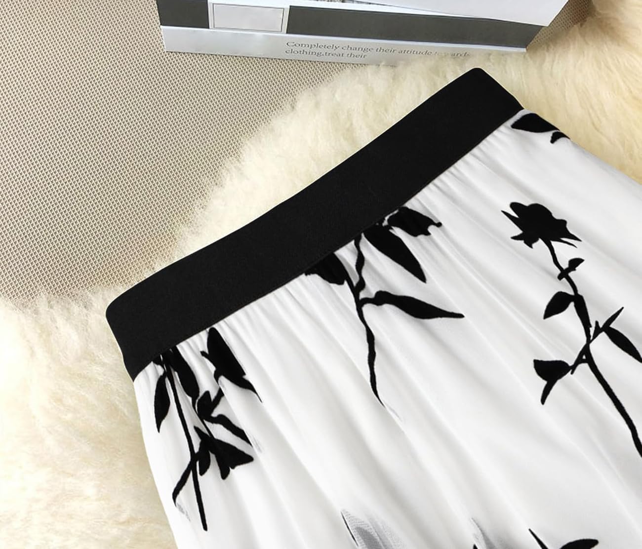 comefohome Gonne da donna UK Elastico in vita Midi Lunghezza pieghe Tulle Gonna A Line Floreale Lunga Estate Gonne