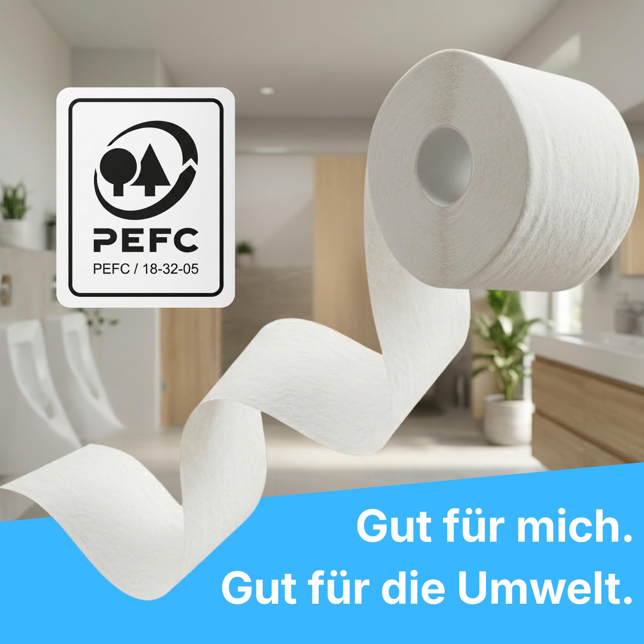 Toilettenpapier 72 Rollen 3-lagig Hochweiß – 250 Blatt je Rolle, Weich & Saugstark, WC Papier Großpackung Vorratspack für Haushalt, Büro, Gastronomie & Gewerbe
