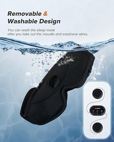 Miniatura 7 de LC-dolida Sleep Headphones, White Noise Bluetooth Sleep Mask 3D Wireless Eye Mask for Sleeping, Sleep Mask with Bluetooth Headphones for Side