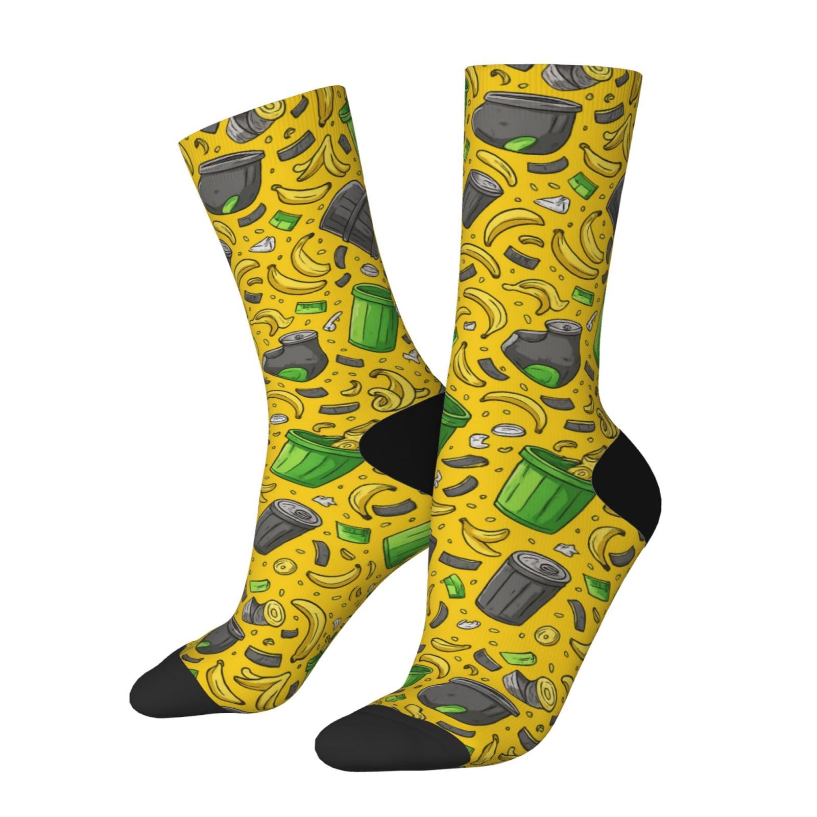 Waficac Unisex Trash Novelty Funny Crew Socks Casual Crazy Design Sock For Men Women