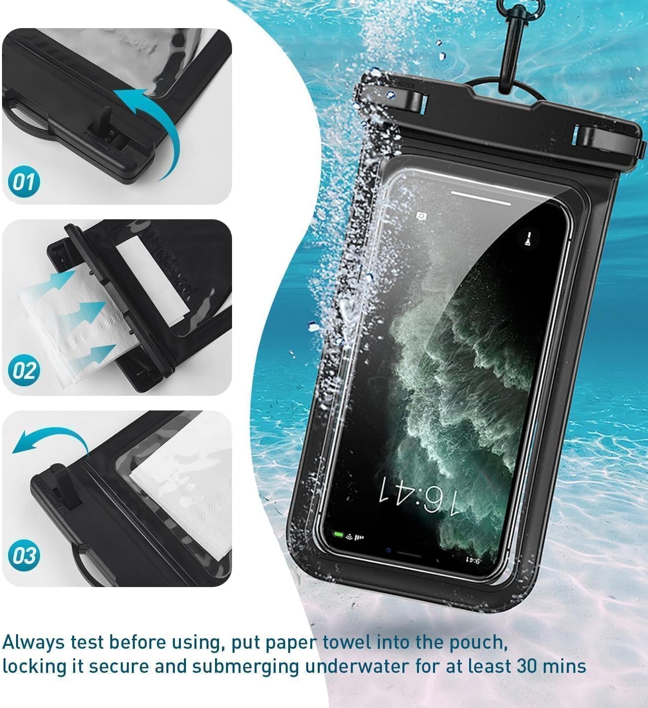 Waterproof Phone Pouch for iPhone 17 16 15 Pro Max IPX8 Yellow-8.3 image 5