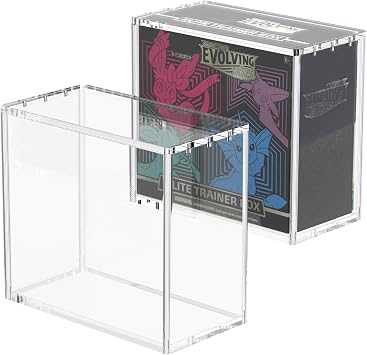 ETB Protector Case Rounded Corner Premium Thick 6mm Acrylic with 6 Magnets Magnetic Closure Easy Top Loading ETB Acrylic Case Compatible with Elite Trainer Boxes
