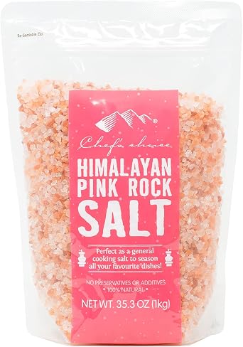 Chefs Choice BRC Certified Himalayan Salt Pink Salt Australian Brand Himalaya Pink Salt 1kg, 01.lock