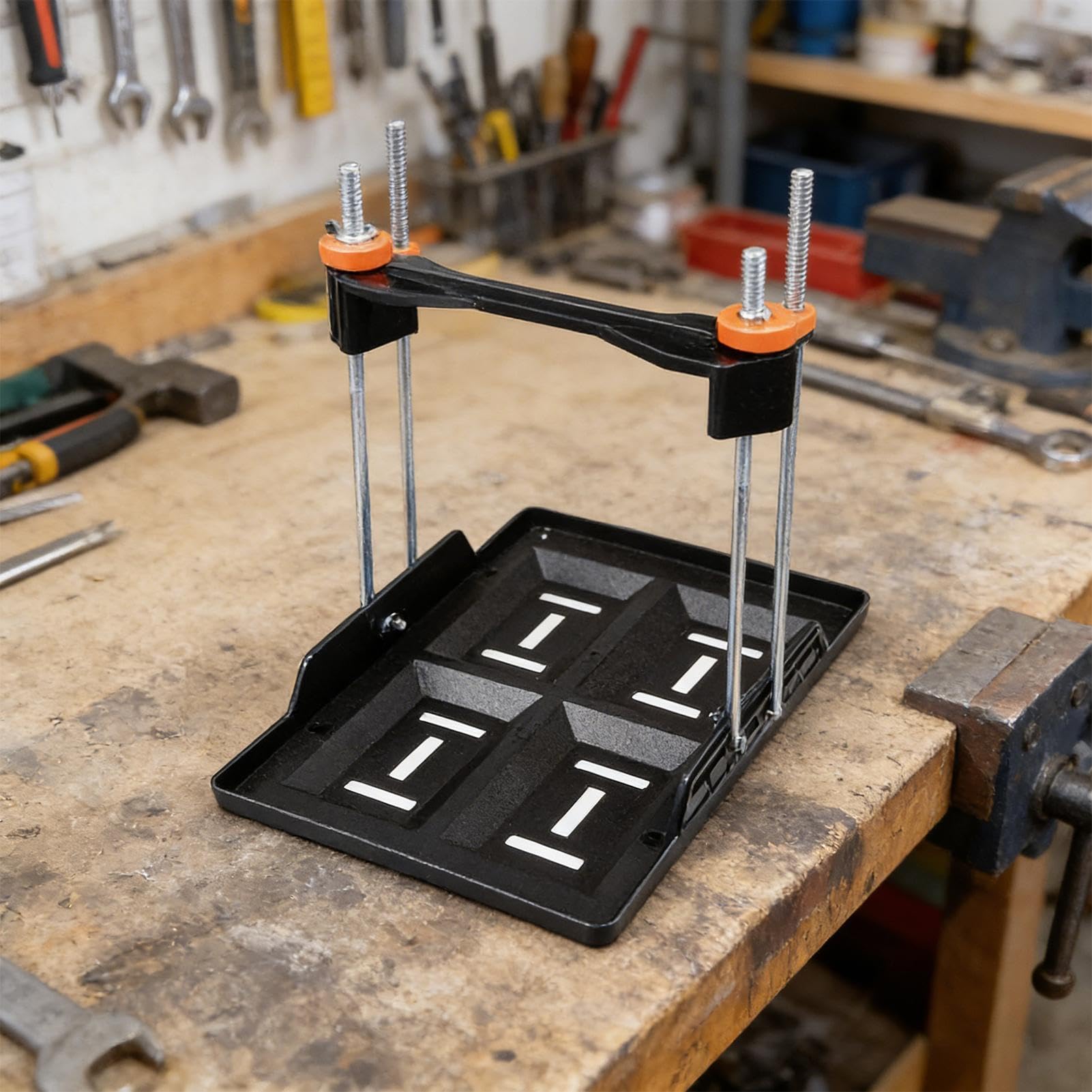 Soporte para Bandeja de Batería - Base Ajustable - Base de Montaje para Batería - para Vehículos, Remolques, Caravanas, Camiones, Barcos y Aplicaciones Marinas