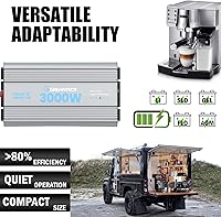 Vista 2 de Inversor de corriente de 3000 vatios, CC 12 V a CA 110 V 120 V, convertidor de onda sinusoidal modificada para automóvil, inversor de energía