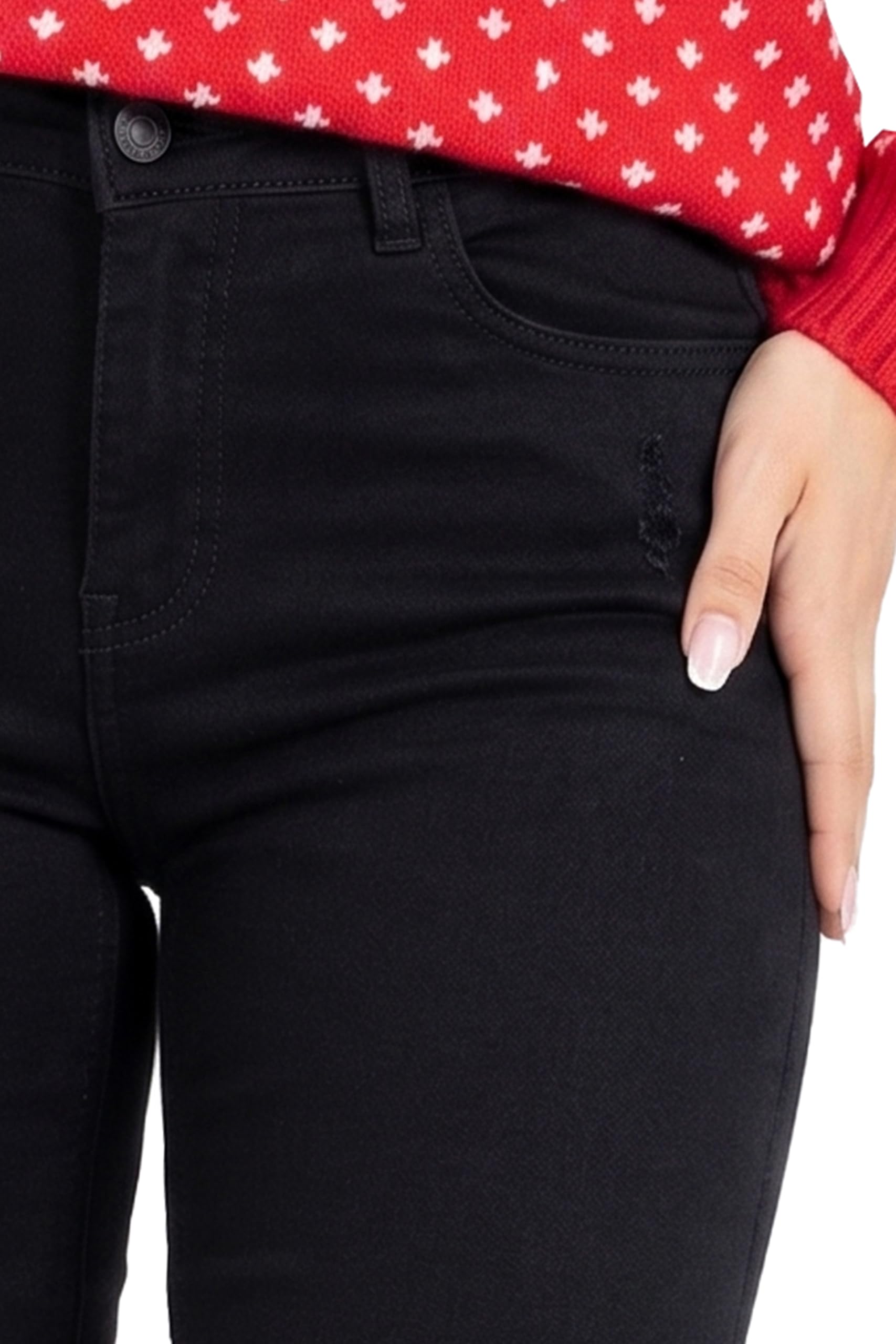 BlauerHafen Pantalones vaqueros para mujer, corte ajustado, elásticos, de cintura alta, mezcla de algodón, 5 bolsillos, cierre de cremallera, botón grande, corte ajustado, tallas 36 a 48