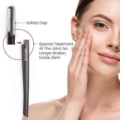 Miniatura 5 de OPOVE Juego de herramientas de dermaplaning, herramientas profesionales de dermaplane con 6 cuchillas de recambio, eliminación de pelusas de