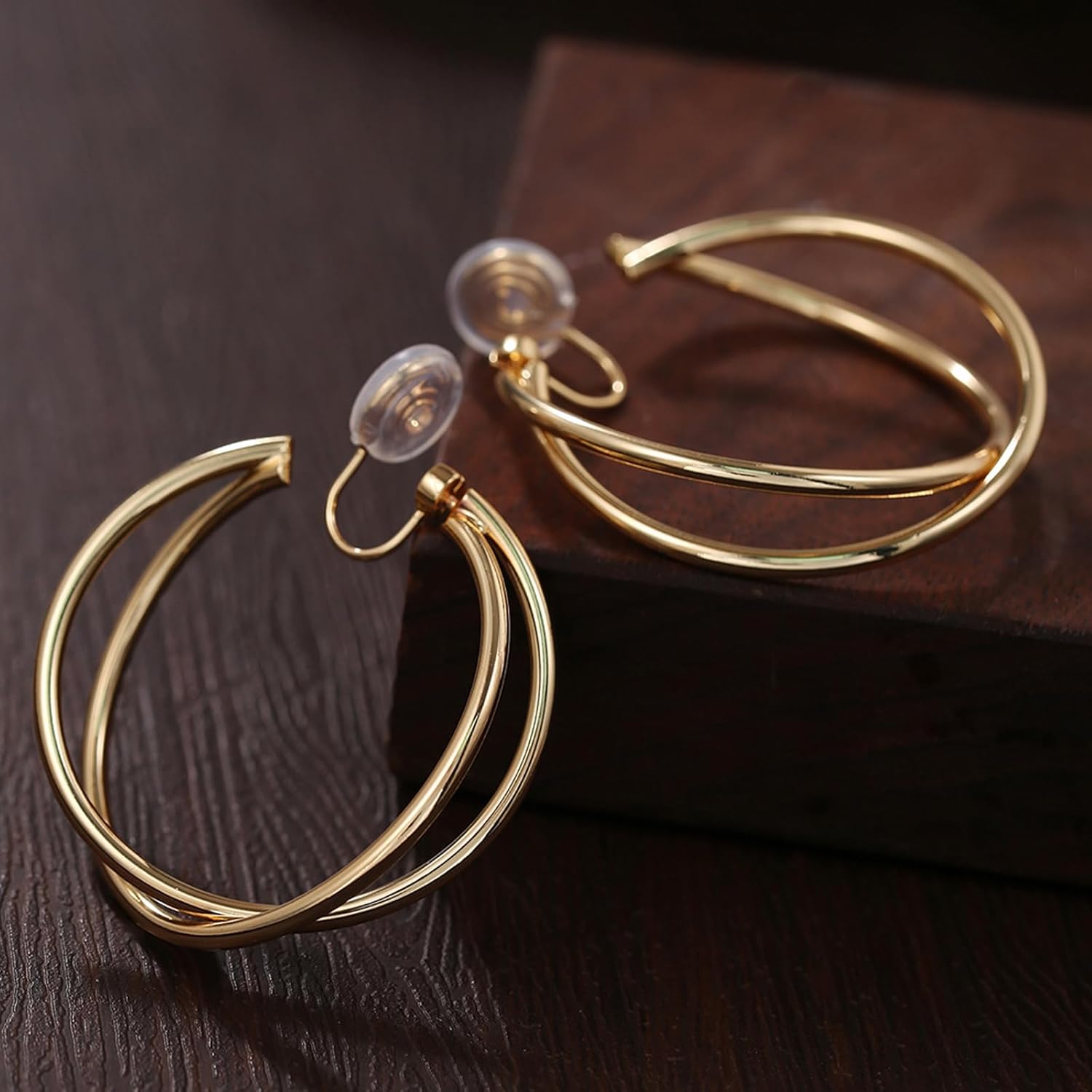 Clip On Earrings Women Large Hoop Earrings Big Clip On Hoop Trendy Jewelry Christmas Gifts for Her - Image 5