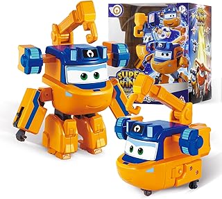 Super Wings Avión Transformer Supercharged Marty, Altura Aprox. 12,7 cm, 2-in-1 Transformer Figura de avión y Robot de Juguete para niños y niñas a Partir de 3 años