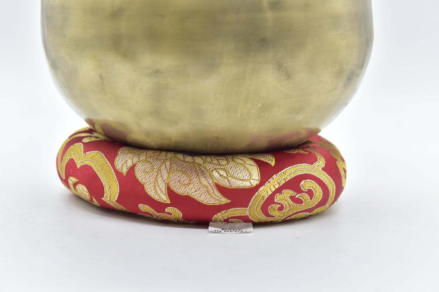 6" Silk Brocade Ring Cushion Pillow for Tibetan and Crystal Singing Bowl~Best for 7"-8" Bowl size (Red)