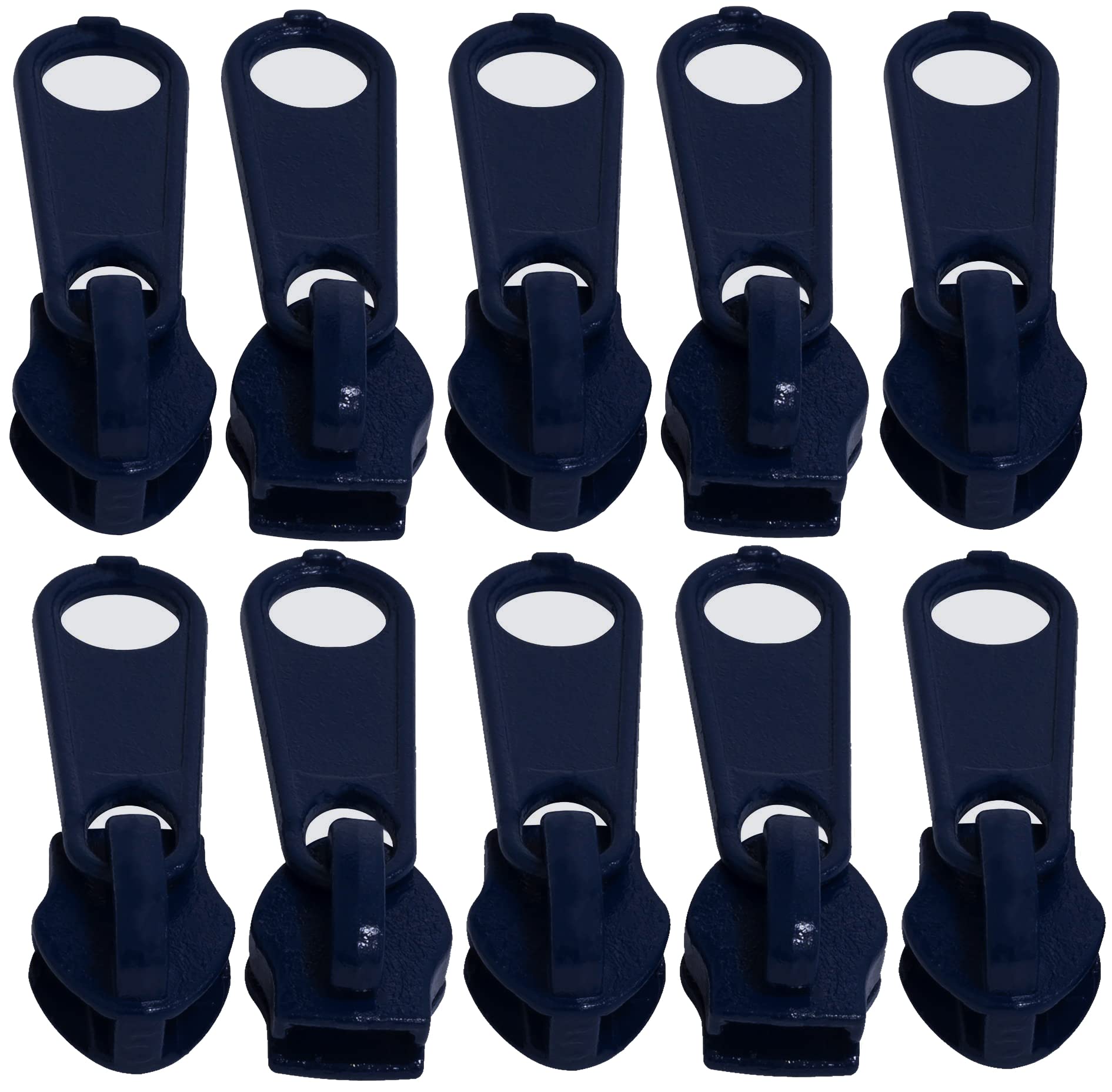 AERZETIX – Set Di 10 Cursori Per Cerniera N°5 Non Bloccabili, Con Tiretto In Gomma, Colore Argento/Nero