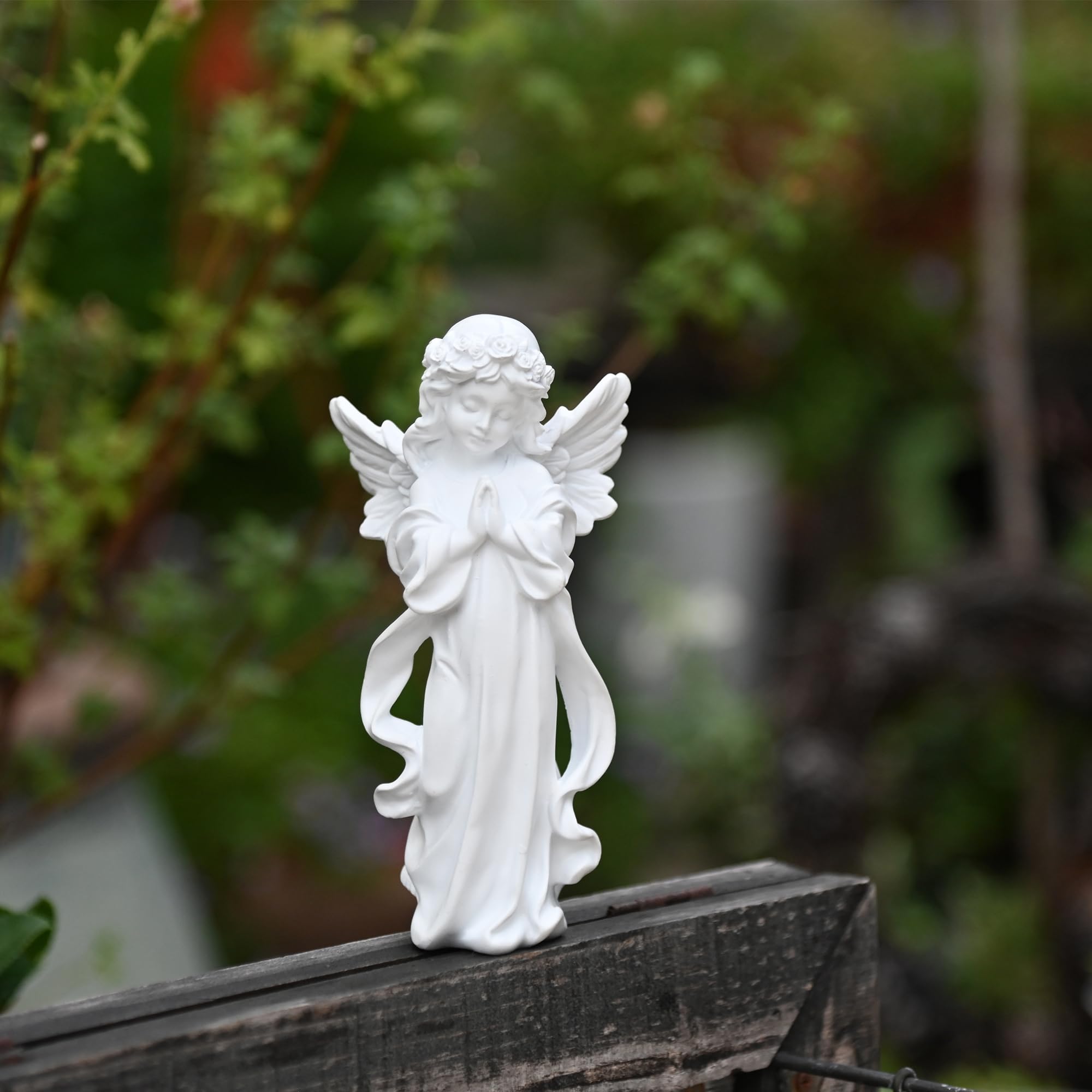 Heart Tong Praying Angel Statues and Figures, Beautiful Resin Angel with Wings for Home and Garden Decoration Weddings - Image 2