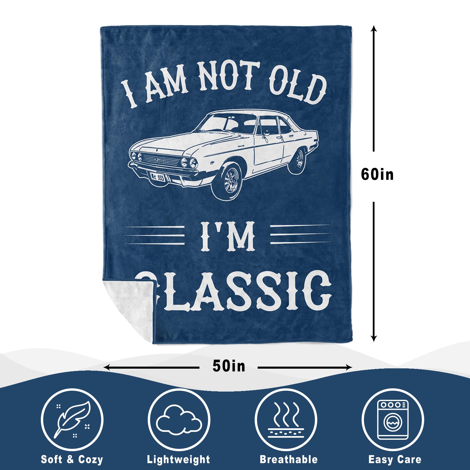 Gifts for Men, Funny Gifts for Men, Fathers Day Birthday Gift for Him, Best Older Man Gift Ideas, Unique Present for Male Grandpa Dad Husband, Cool Retirement Present for Man 60"X50" Blanket