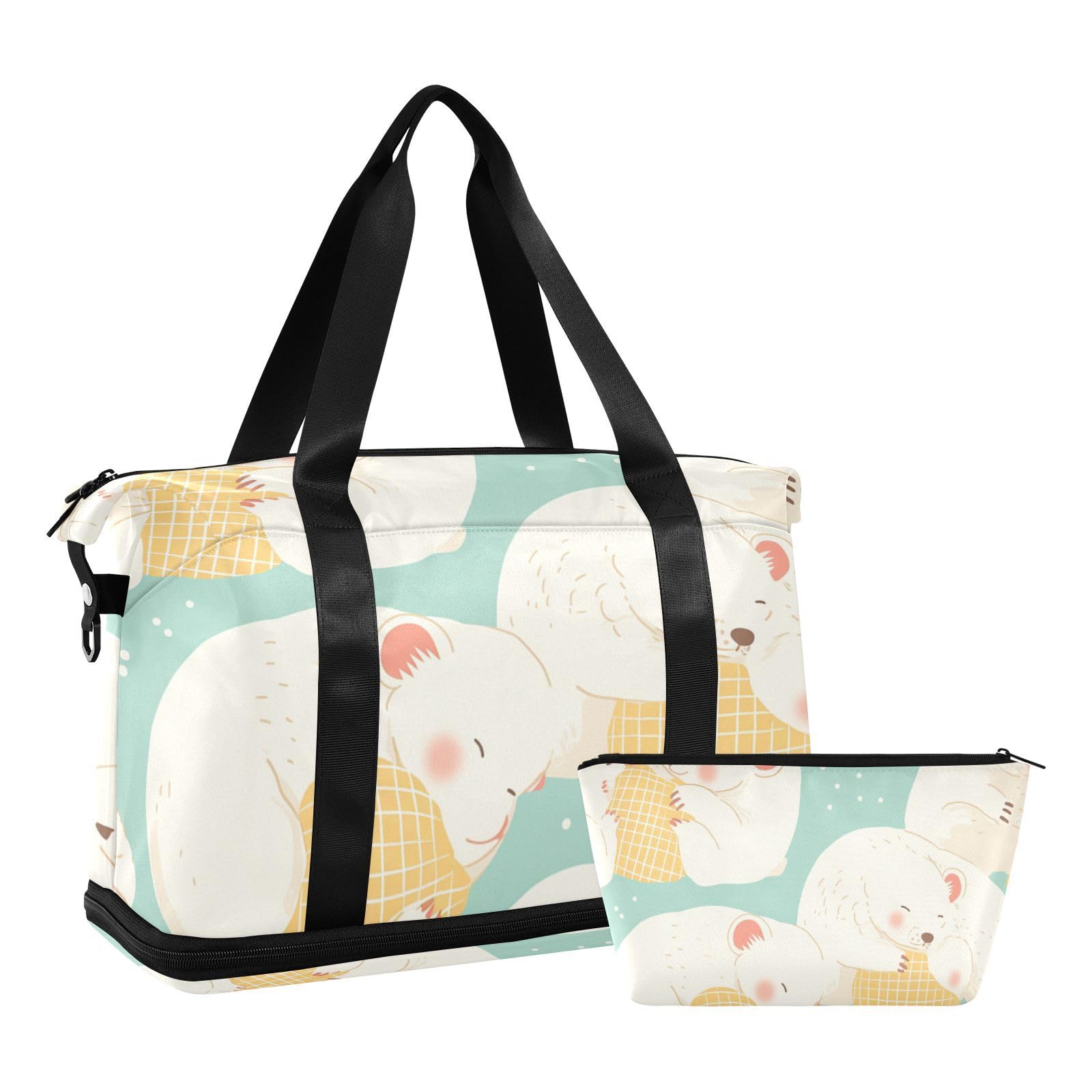 Maleta de viaje grande con diseño de diablo de Tasmania durmiendo, con bolsillo húmedo, correa ajustable, para gimnasio, deportes, entrenamiento, impermeable, para hombres y mujeres