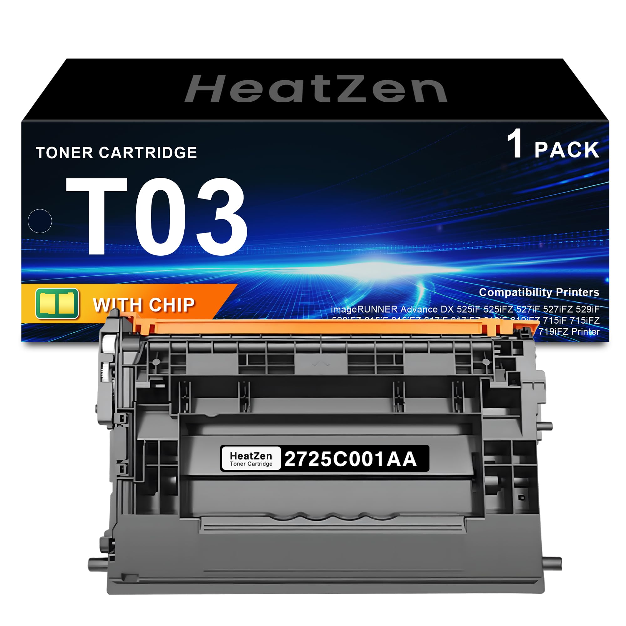 T03 Black Toner Cartridge High Yield Replacement for Canon T03 2725C001AA Toner Cartridge for imageRUNNER Advance DX 525iF 615iF 715iF 527iF 617iF