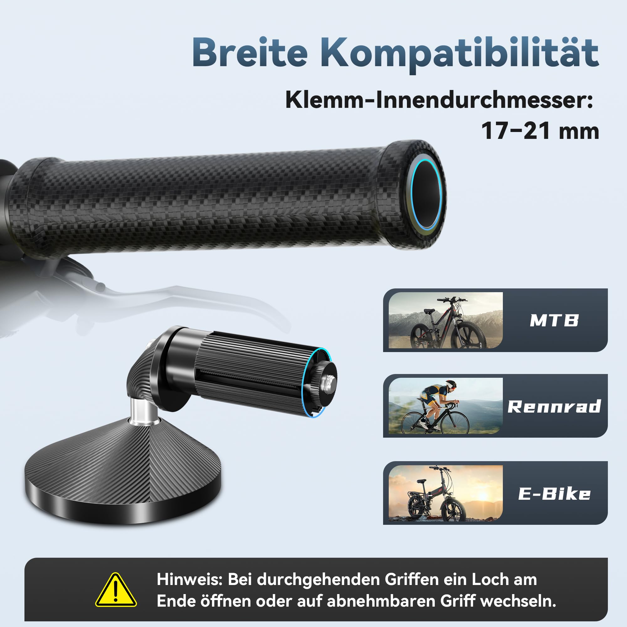 Fahrradspiegel für Lenker, 2 Stück Rückspiegel Fahrrad aus Aluminiumlegierung mit HD-Sicht, 360° Verstellbare & Langlebige Fahrradrückspiegel, für 17–21 mm Lenker von Fahrrad, E-Bike