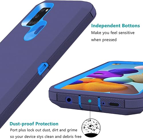 Miniatura 9 de Annymall Funda para Galaxy A21s versión de EE. UU., carcasa de cuerpo completo A21s con protector de pantalla integrado, funda de protección híbrida