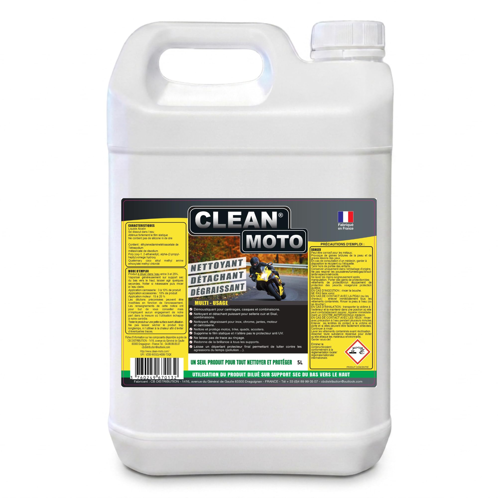 5L - Nettoyant, Dégraissant et Détachant 2 Roues