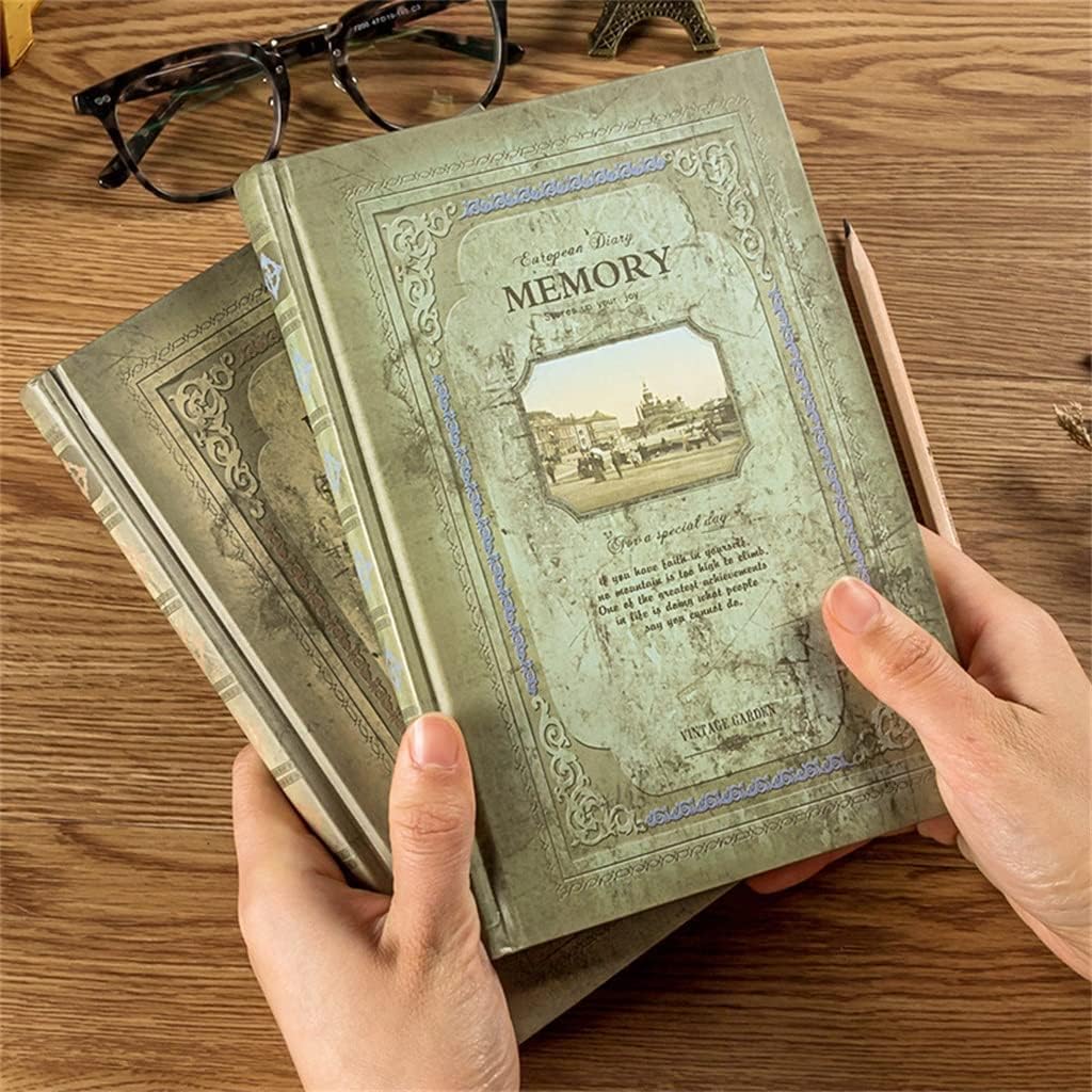 Retro Notebook Journals for Travelers Planner Vintage Pattern School Supplies Student (Color : A, Size : 210X141X17mm)