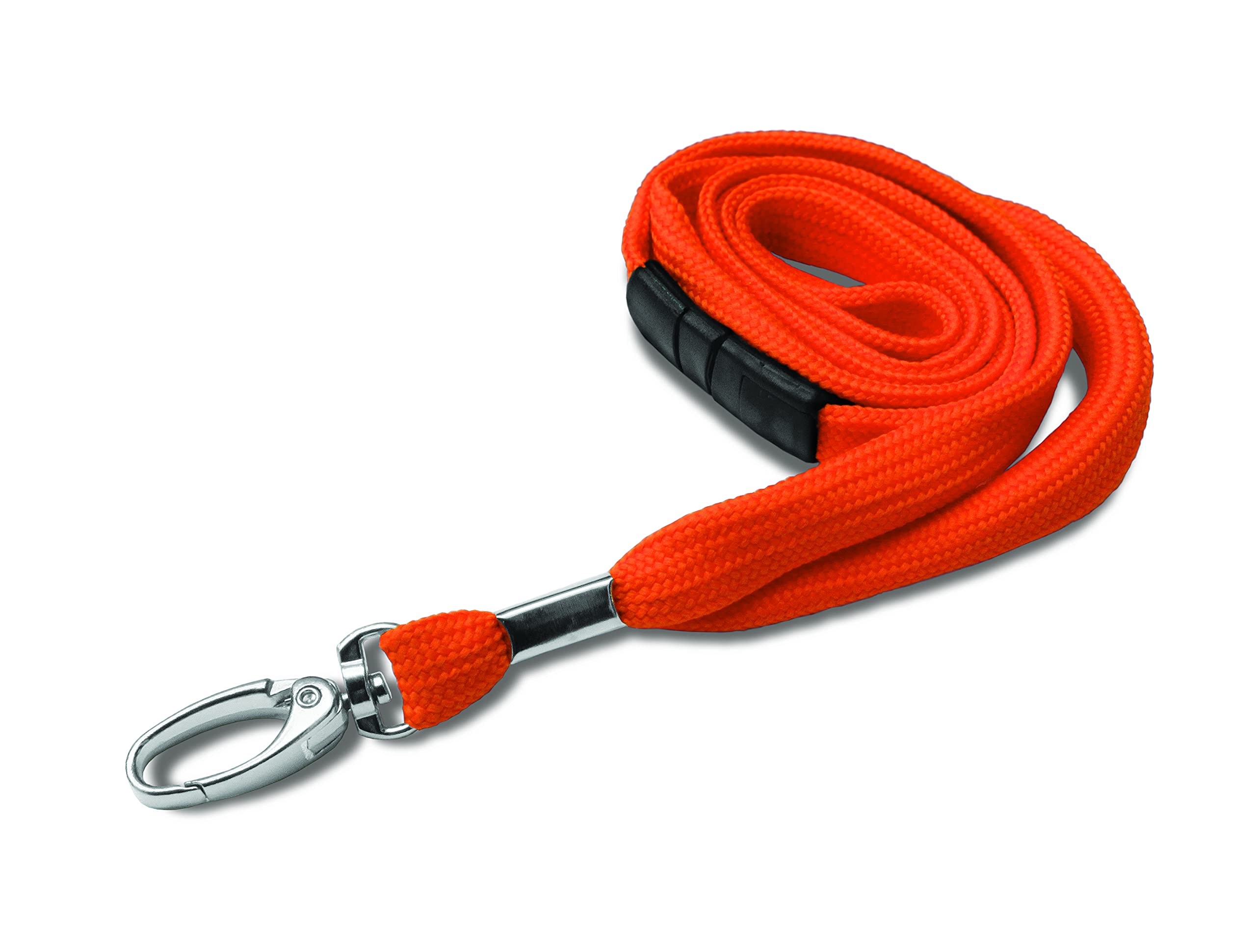 Identity-Plus: Metal Lobster Clip Lanyard Neck Strap with Safety Breakaway - Recycled Material (Orange, 75 pcs)