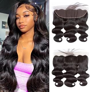 13x4 Frontal Hd Lace Body Wave Frontal 100% Human Hair Ear to Ear lace Closure with Baby Hair Human Hair Closure 20 Inch Natural Color