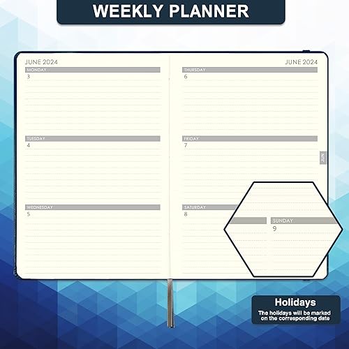 Miniatura 4 de Agenda 2024  Agenda semanal y mensual 2024 con calcomanías de calendario, enero de 2024 a diciembre de 2024, 5.9 x 8.4 pulgadas, papel A5 más grueso