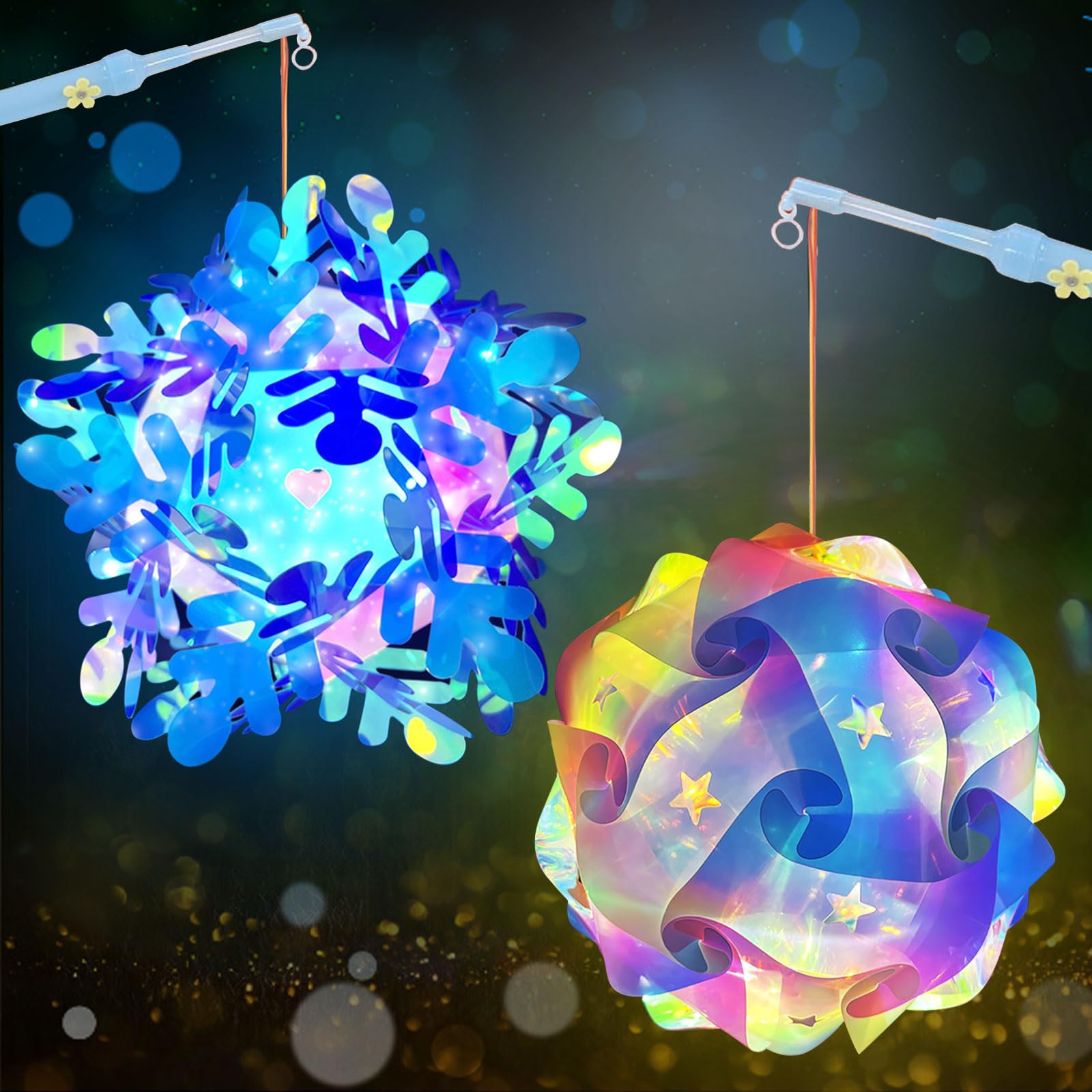 BOFUNX Halloween Laternen Bastelset - 2 Stück Holz Laternen Zum Bemalen Für Kinder