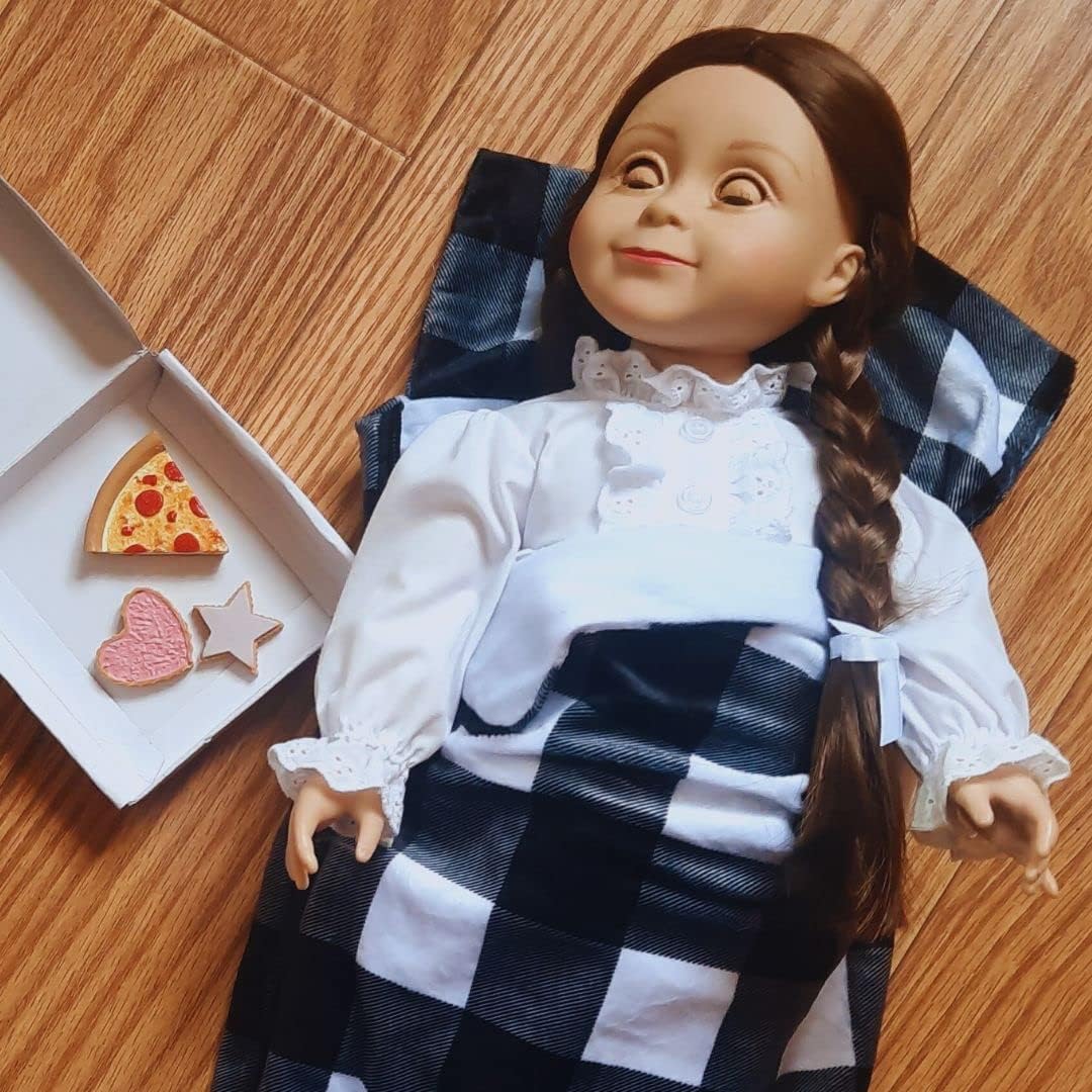 THE QUEEN'S TREASURES Black & White Sleeping Bag Accessory for 18 Inch Dolls Compatible with American Girl