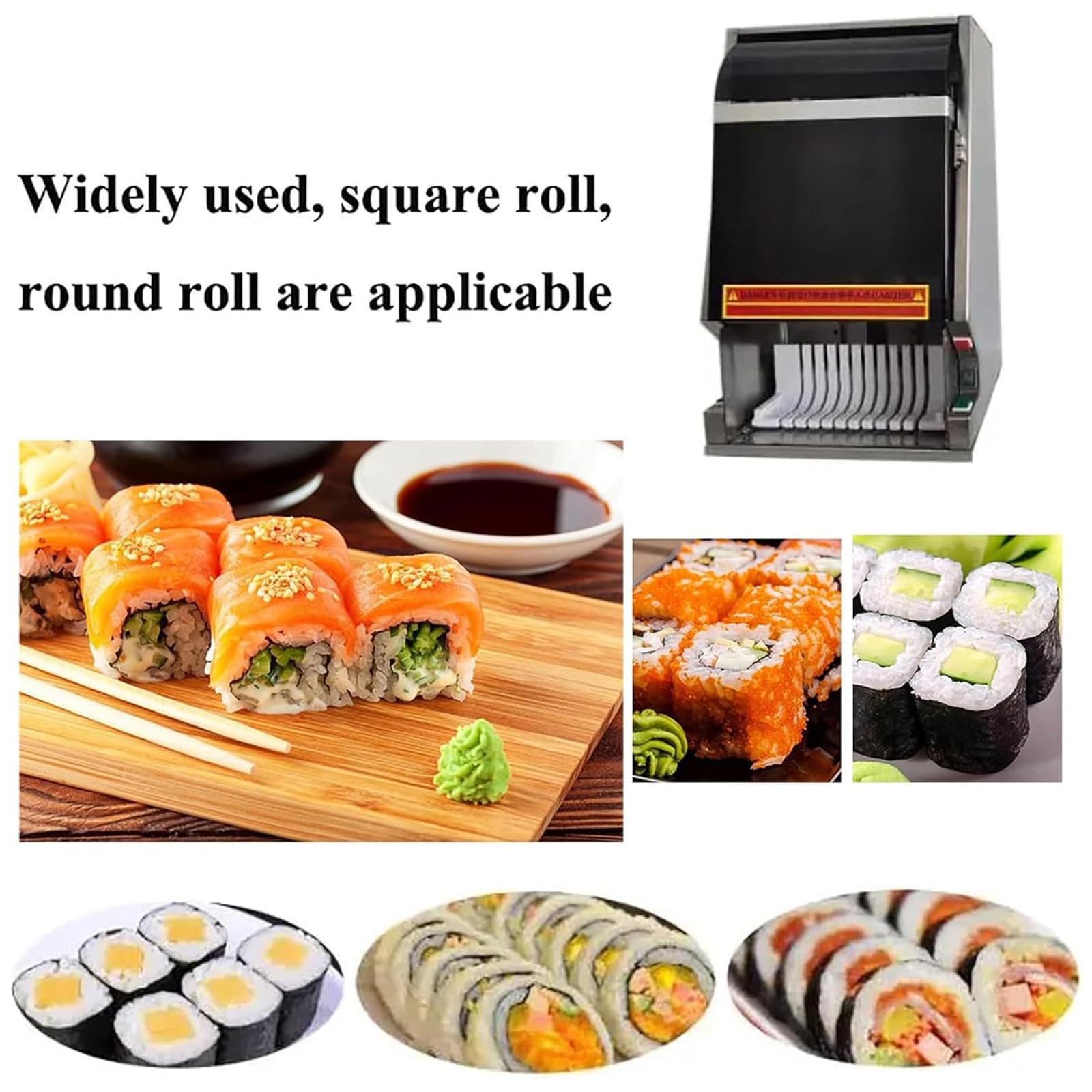 Automatyczna Maszyna Do Cięcia Rolek Sushi, Wielofunkcyjna Krajalnica Do Rolek Sushi, Z Ostrym I Odpornym Na Zużycie, Zdejmowanym Ostrzem Ze Stali Nierdzewnej, Oszczędność Czasu, Do Restauracji