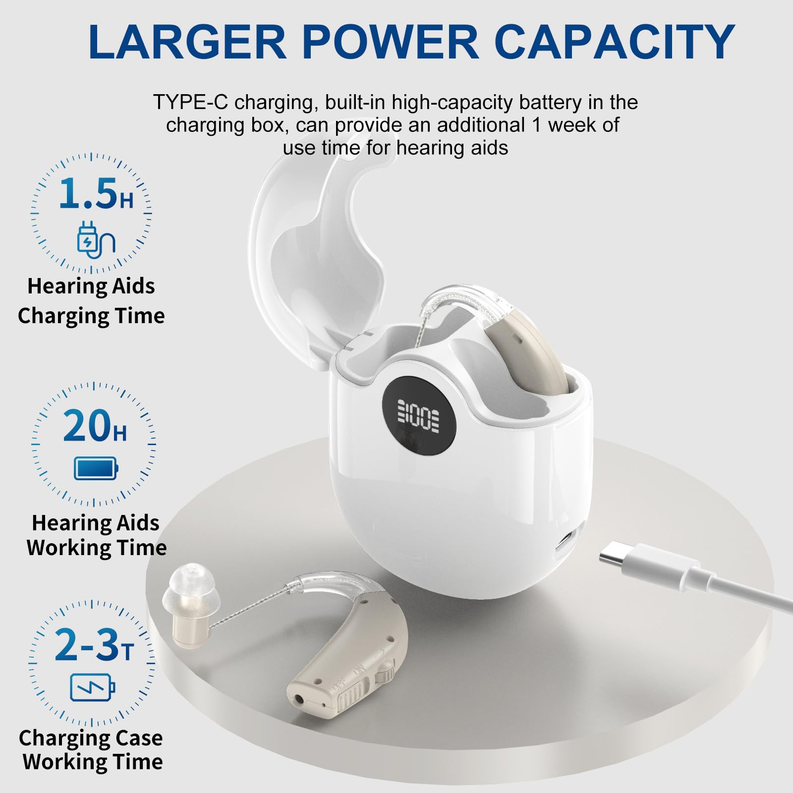 Hearing Aids, Digital Hearing Aids for Seniors with Noise Cancelling, Rechargeable Hearing Amplifier with Volume Control, Hearing Assist Hearing Loss Devices with Charging Case (Beige)