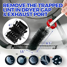 Holikme 50Feet Dryer Vent Cleaner Kit - Flexible Lint Brush with Drill Attachment, Extends up to 50Feet for Fireplace Chimney & Dryer Vent Cleaning,Use with or Without a Power Drill