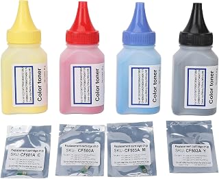 Toner de Recarga de Impressora de 4 Frascos Com Cobertura de Impressão de 5%, Substituição de pó de Toner Colorido, para CF540A CF500A CF530A CRG055 CRG054 CRG045