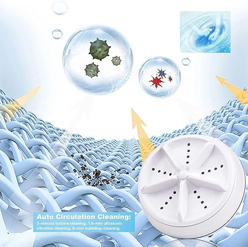 Miniatura 3 de Mini lavadora, lavadora de turbina ultrasónica, lavadora turbo portátil para viajes, hogar, negocios, camping, apartamento, habitaciones