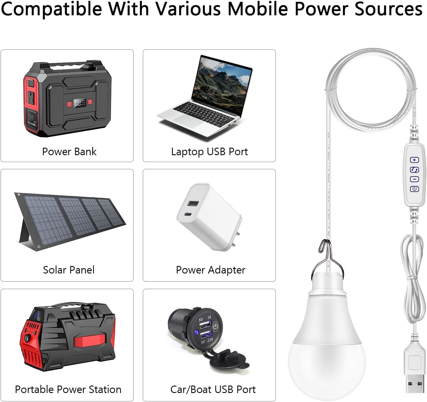 Light Bulb for Portable Power Station, Led Light Bulb for Camping Emergency image 3