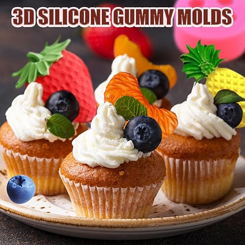 Miniatura 6 de Moldes para velas de fondant de frutas, moldes de silicona para aperitivos, moldes de comida de gomitas de chocolate con formas 3D de naranja,