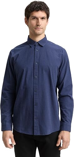 TOM TAILOR 1048439 Chemise pour Homme, 38955-blue Vichy Check, XL